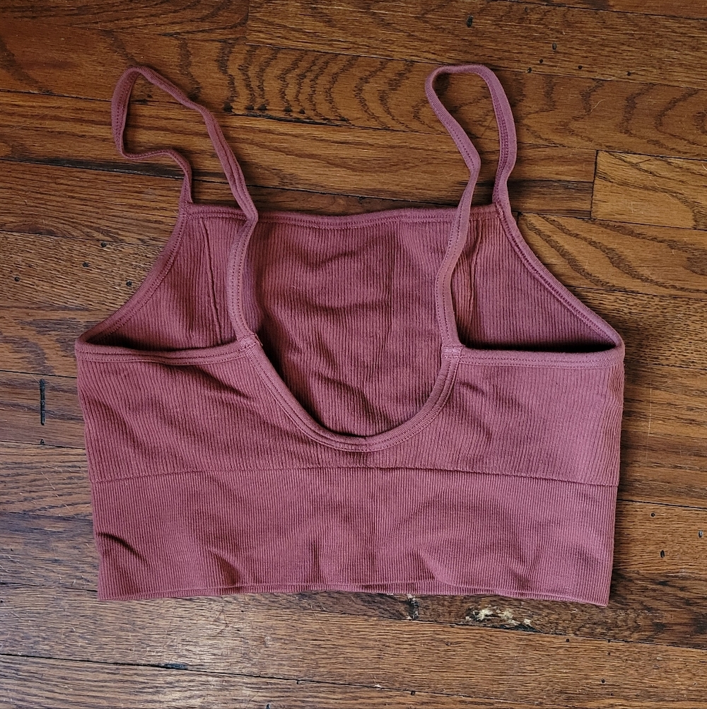 Fabletics Ribbed Crop Top - Rust, Size M - Picture 2 of 2